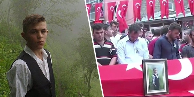Trabzon'da çatışmada şehit olan 15 yaşındaki Eren Bülbül toprağa verildi