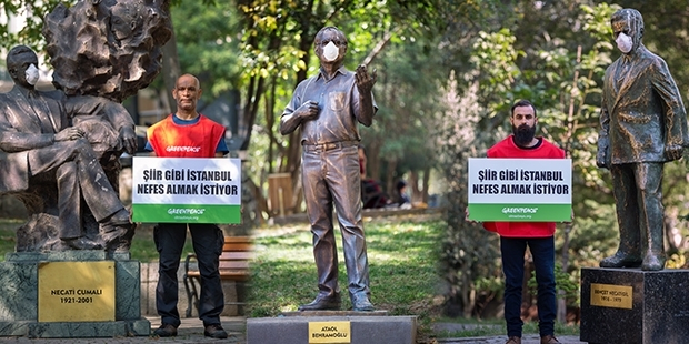 Ünlü şairlerden maskeli protesto: Şiir gibi İstanbul nefes almak istiyor