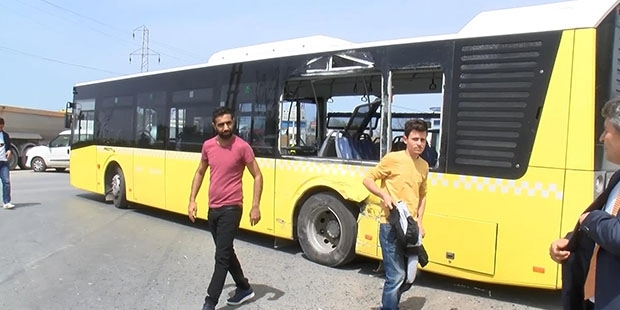 İstanbul'da hafriyat kamyonu İETT otobüsüne çarptı: 6 yaralı