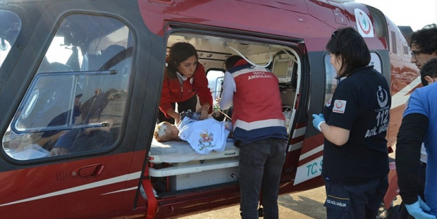 Ambulans helikopter, 10 aylık Rüzgar bebek için havalandı