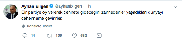 HDP'li Bilgen'den AK Parti'li Yılmaz'a: Oy vererek cennete gideceğini sananlar dünyayı cehenneme çevirirler