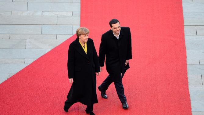 Almanya Şansölyesi Angela Merkel ve Yunanistan Başbakanı Aleksis Çipras 