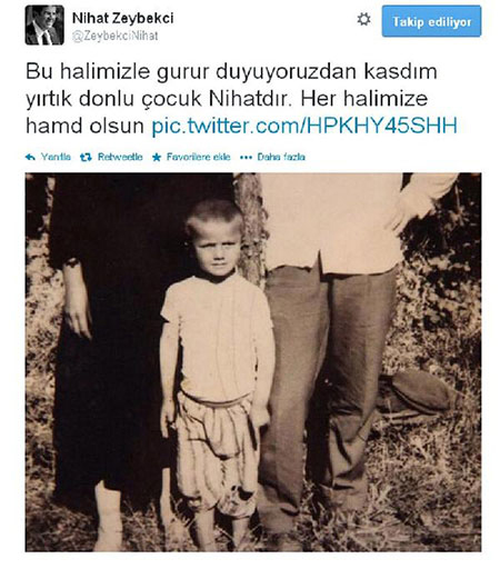 Nihat Zeybekci'nin Twitter'dan paylaştığı o fotoğrafı