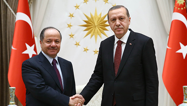 Irak Kürdistan Bölgesel Yönetimi Başkanı Mesud Barzani, aralık ayında ziyaret ettiği Ankara'da Cumhurbaşkanlığı Külliyesi'nde Cumhurbaşkanı Erdoğan'la da görüştü
