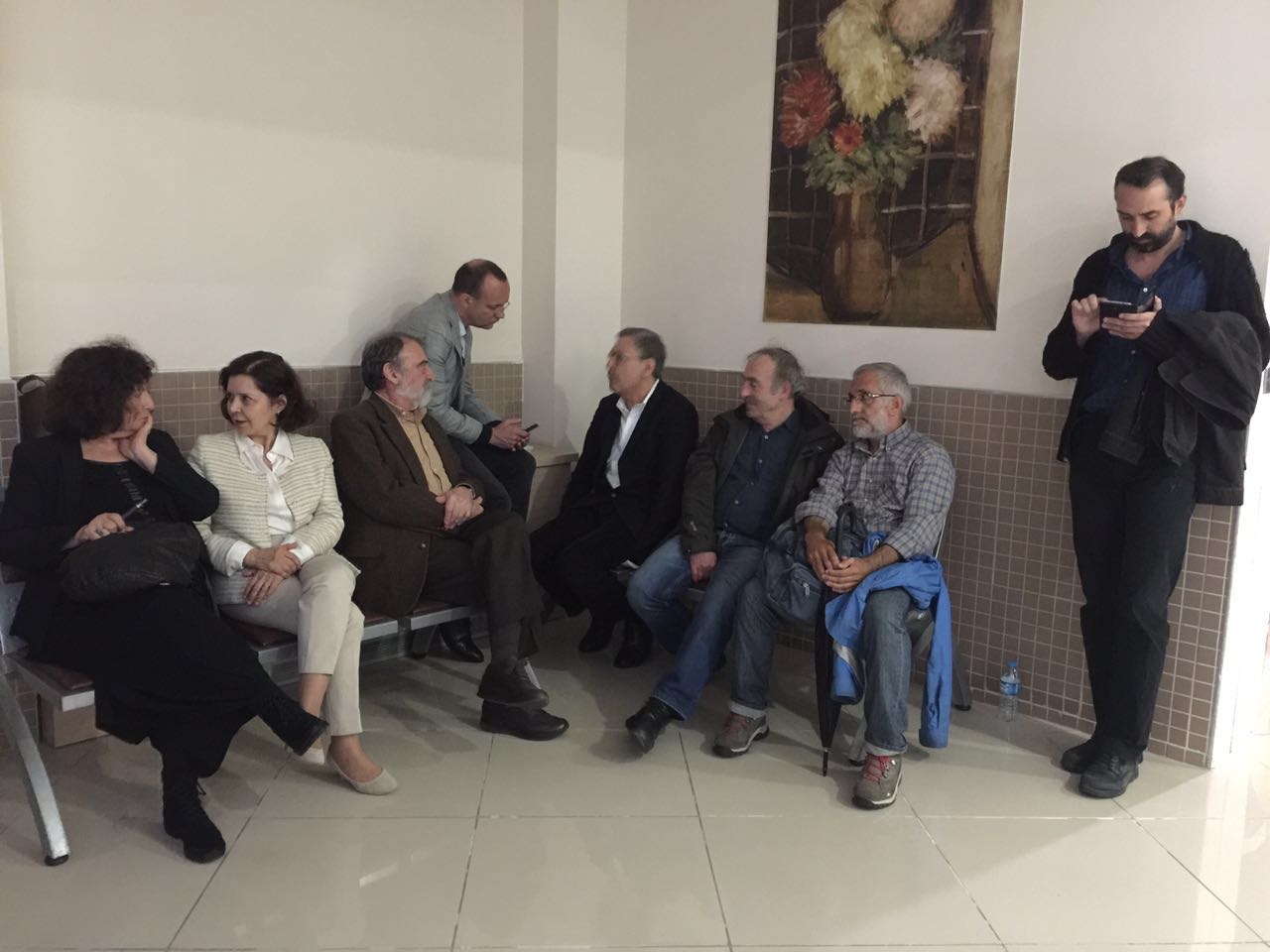 Asuman Oktay, (solda) Jale Parla, Murat Belge, Orhan Pamuk, Ömer Laçiner Fotoğraf: Sinem Babul / T24