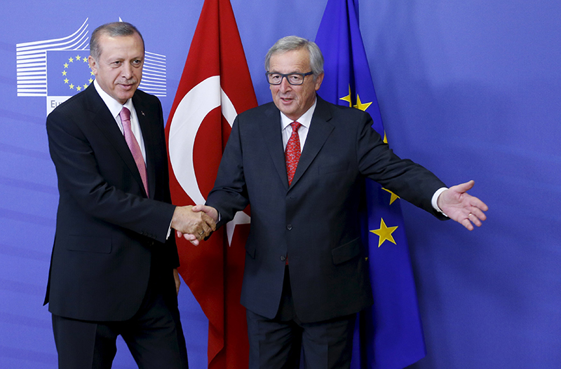 Cumhurbaşkanı Erdoğan ile Avrupa Birliği'nin hükümeti sayılan AB Komisyonu'nun başkanı Jean-Claude Juncker