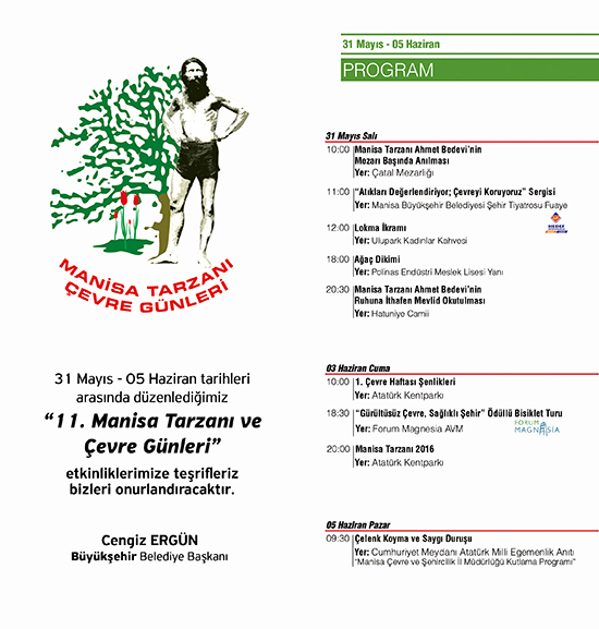11. Manisa Tarzanı ve Çevre Günleri etkinlik programı