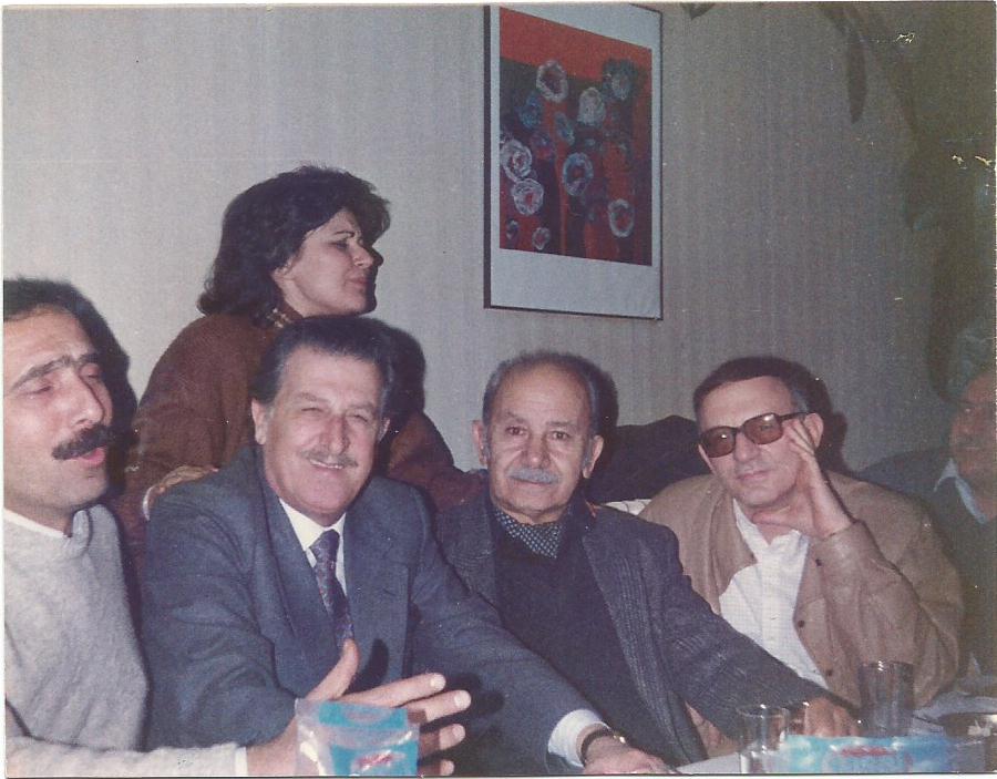 Ankara’da bir gece: Ertuğrul Günay, Mücap Ofluoglu, Vedat Türkali ve Dorsay (soldan sağa, 1989) 