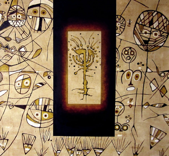 ‘Kayalık İzleri’, 2015, Tuval üzerine yağlı boya, 145 x 155 cm.