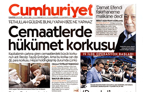 23 Mayıs 2015 tarihli Cumhuriyet...
