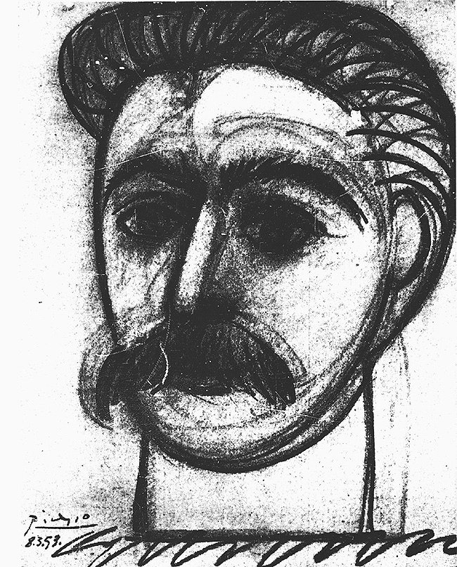 Picasso'nun, Louis Aragon’un isteği üzerine Mart 1953’te çizdiği Stalin’in portresi Les Lettres Françaises adlı haftalık Fransız komünist dergisinde, aynı tarihte ölen Sovyet liderini öven metinler eşliğinde yayımlandı