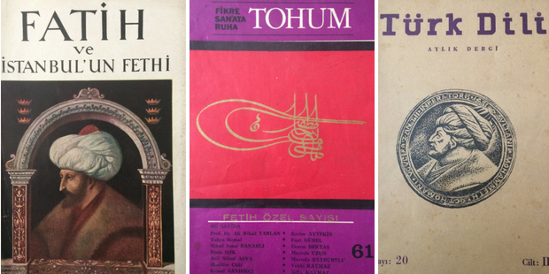 Millî Eğitim Bakanlığı'nın Fatih ve İstanbul'un Fethi adlı kitapçığı (1953), Tohum: Fetih Özel Sayısı (1961), Türk Dili Fetih Özel Sayısı (1953)