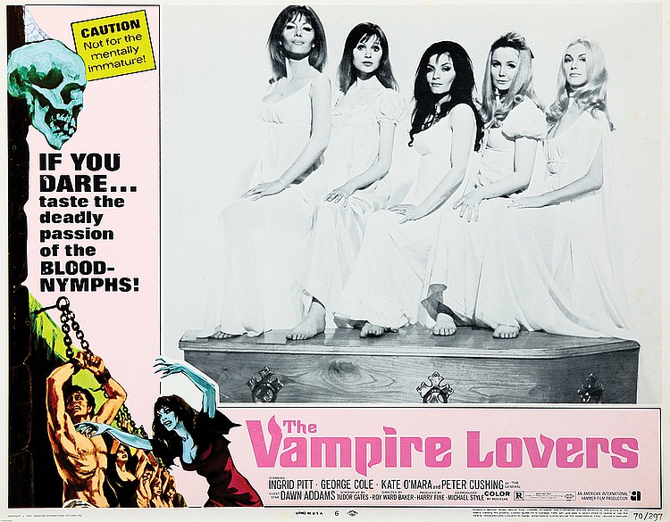 The Vampire Lovers posterlerinden bir örnek