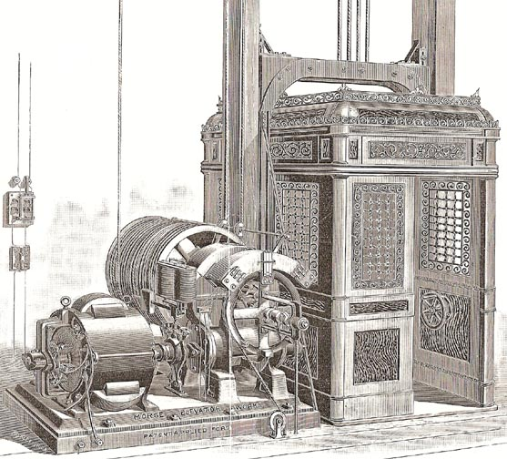 1857 yılında 50 katlı olarak inşa edilen bir binaya yerleştirilen ilk ticari buhar gücüyle çalışan asansör dikine yapılaşmaya cesaret kattı. 