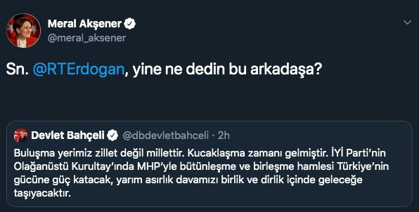 Akşener'den Bahçeli'nin çağrısına yanıt