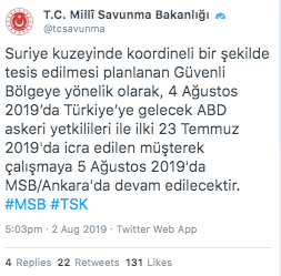 ABD heyeti güvenli bölge çalışmaları için 4 Ağustos'ta Türkiye'ye gelecek