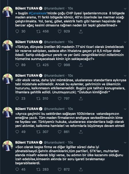 AKP'li Turan'dan Kaz Dağları yorumu: 2 yıldır ağaç kesilirken eylem yapılmadı, kesim bitince tepki verdiler