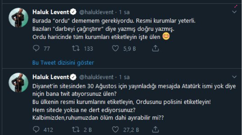 Haluk Levent, Diyanet'in Cuma hutbesinde Atatürk'e yer vermemesini yorumladı: Kalbimizden ölüm dahi ayırabilir mi?