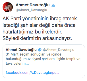 AKP'nin ihraç kararı sonrası Davutoğlu'ndan ilk açıklama