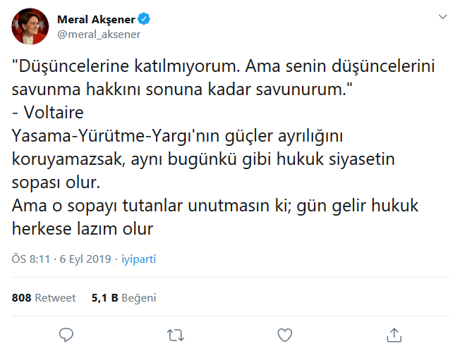 Meral Akşener'den Canan Kaftancıoğlu mesajı