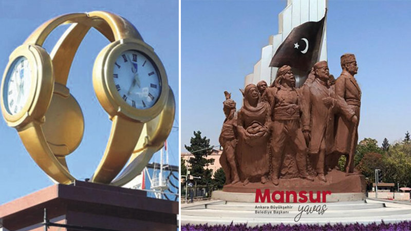 Ankara'daki 'kol saati' heykelini yerine Atatürk geliyor