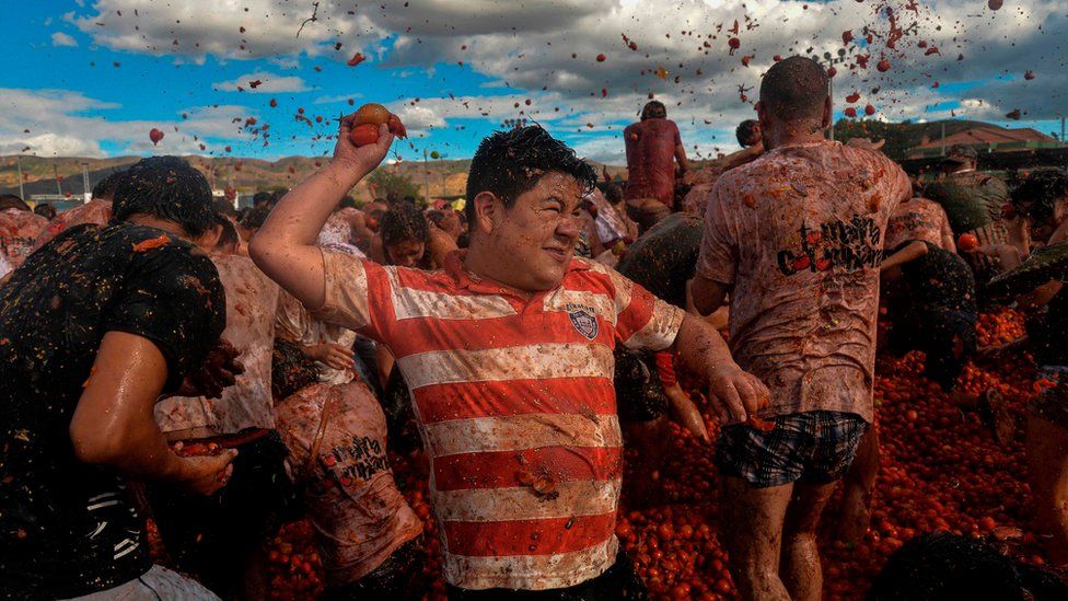 The 10th annual tomato-fight festival, Tomatina, took place in Sutamarchan, Colombia, in June, to mark the end of the tomato harvest.