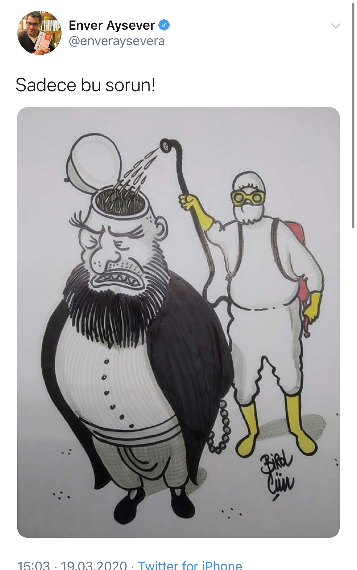 Enver Aysever&amp;#39;in karikatür paylaşımına soruşturma