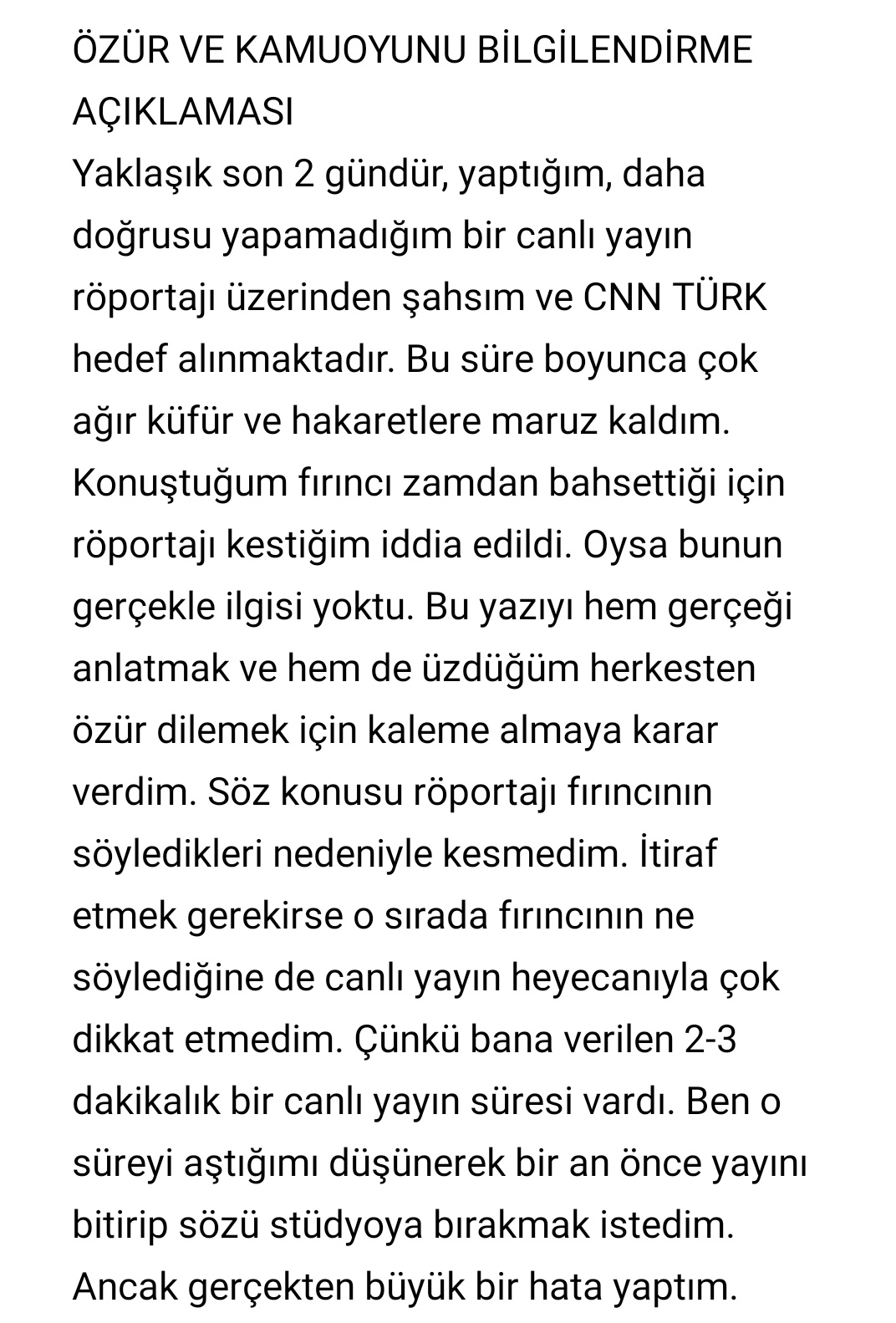 Esnafın cevabını duyunca mikrofonu geri çeken CNN Türk muhabiri özür diled