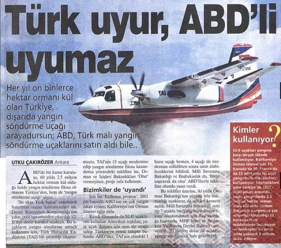 Fatih Altaylı: ABD'nin talip olduğu ve satış muahedesi yapılan yangın söndürme uçağı projesi, AK Parti iktidarının birinci yılında ivedilikle rafa kaldırıldı