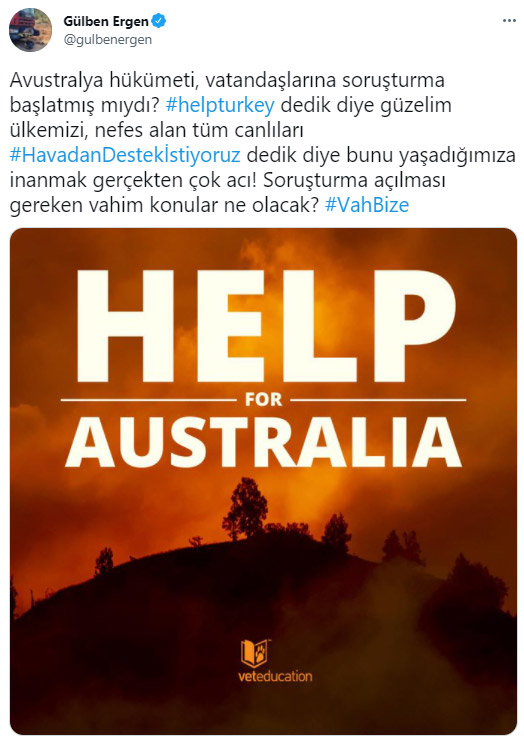 Gülben Ergen'den "Help Turkey" soruşturmasına reaksiyon: Avustralya hükümeti, vatandaşlarına soruşturma başlatmış mıydı?