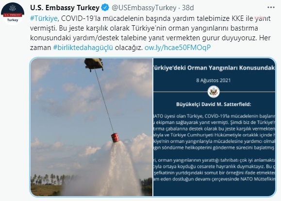 ABD'den Türkiye'ye 2 söndürme helikopteri gelecek