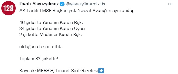 "TMSF Lider Yardımcısı AKP'li Nevzat Avunç, 82 şirkette yönetici olarak misyon yapıyor"