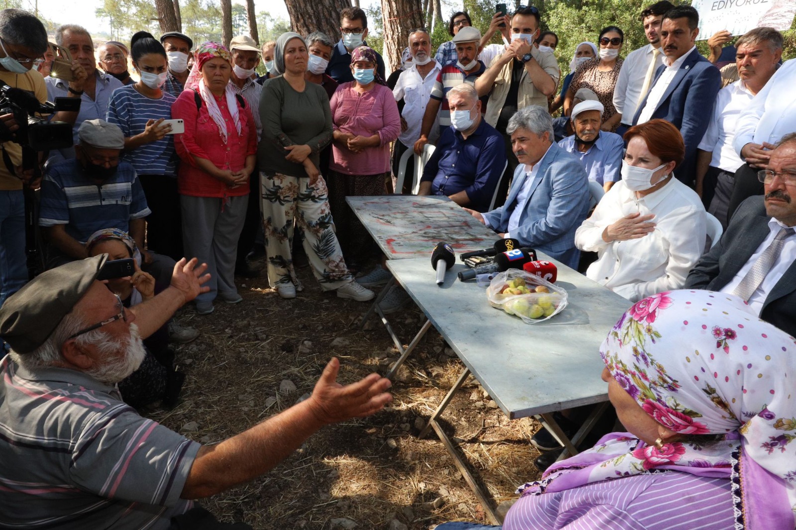 Akşener, maden ocağı için ağaç katliamına karşı nöbet tutan Akbelen Ormanı'ndaki vatandaşları ziyaret etti