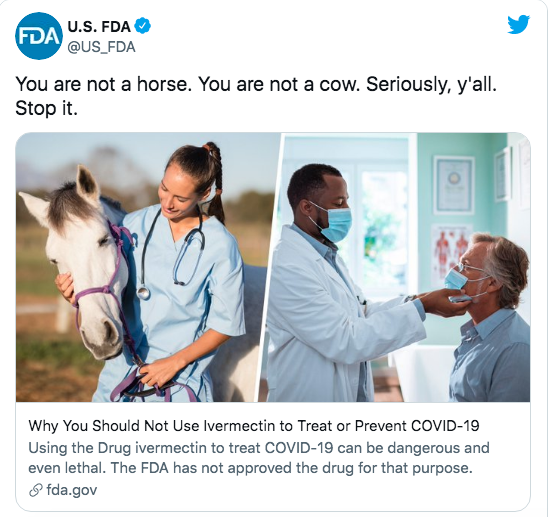 ABD Besin ve İlaç Dairesi, Covid'e karşı hayvanlarda kullanılan bir ilacı alanları uyardı; "At değilsiniz, inek değilsiniz"