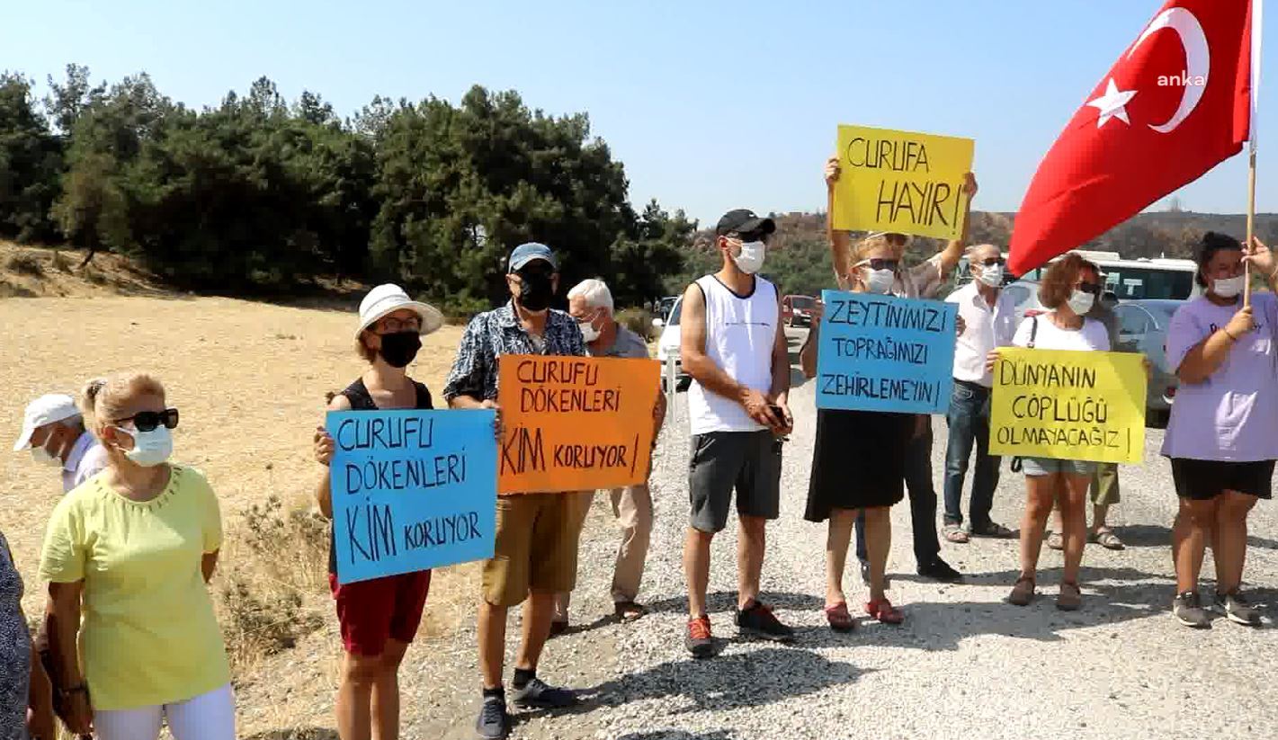 Foça'da ömür savunucuları Cüruf Depolama Alanı'nın kaldırılması için aksiyon yaptı