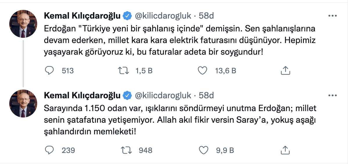 Kılıçdaroğlu'ndan Erdoğan'a: Millet senin şatafatına yetişemiyor, yokuş aşağı şahlandırdın memleketi!
