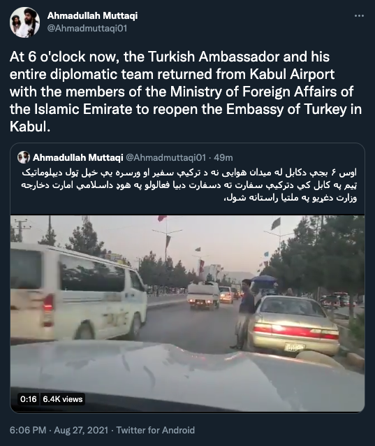 Taliban: Türkiye'nin Kabil Büyükelçisi ve diplomatlar, büyükelçiliği yine açmak için havalimanından geri döndü