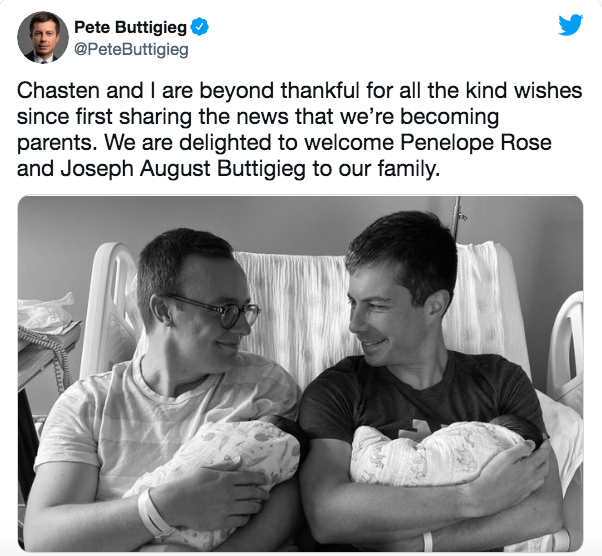 ABD Ulaştırma Bakanı Pete Buttigieg, partneriyle evlat edindikleri bebeklerin dünyaya geldiğini duyurdu