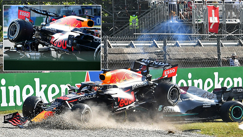 Formula 1'de korkutan kaza: Max Verstappen, Hamilton'ın üstüne çıktı!