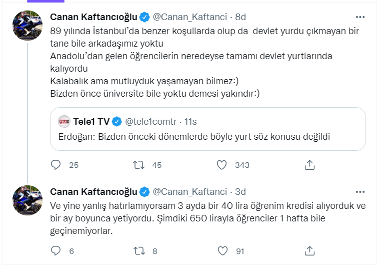 Muhalefetten Erdoğan'ın yurt ve burs açıklamasına reaksiyon: Şimdiki 650 lirayla öğrenciler 1 hafta bile geçinemiyorlar