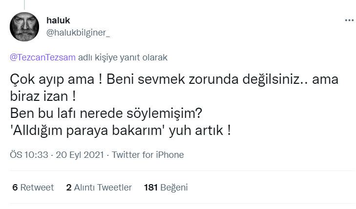 Haluk Bilginer'den Atatürk'le ilgili söylediği argüman edilen yoruma karşılık: Ben bu lafı nerede söylemişim; yuh artık!