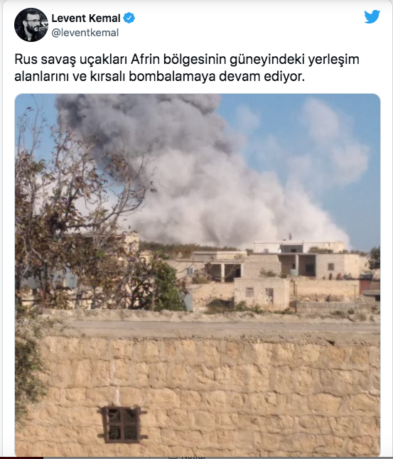 "Rusya Hava Kuvvetleri, Afrin'de bulunan cihatçı kümeleri vurdu"