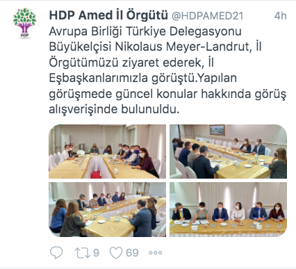 AB Türkiye Delegasyonu Lideri Landrut, Diyarbakır'a gitti; görüşmeler basına kapalı gerçekleşti