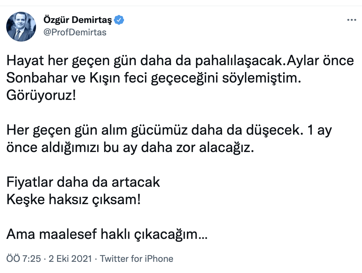 Prof. Özgür Demiraş: Her geçen gün alım gücümüz daha da düşecek, 1 ay evvel aldığımızı bu ay daha sıkıntı alacağız