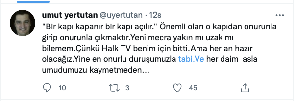 Halk TV Ankara Haber Müdürü istifasını toplumsal medyadan duyurdu: Halk TV benim için bitti!