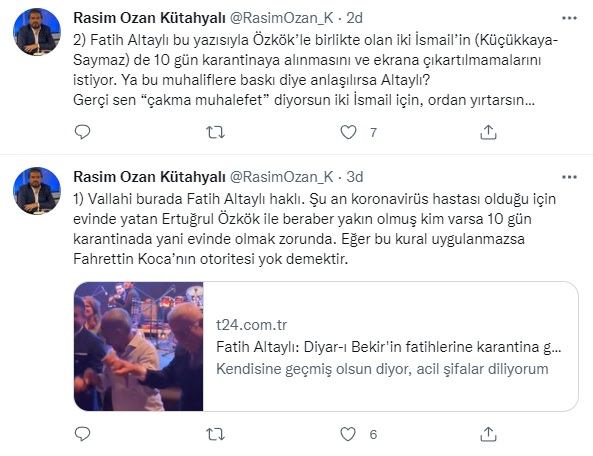 Rasim Ozan Kütahyalı: Vallahi Fatih Altaylı haklı, şayet bu kural uygulanmazsa Fahrettin Koca’nın otoritesi yok demektir