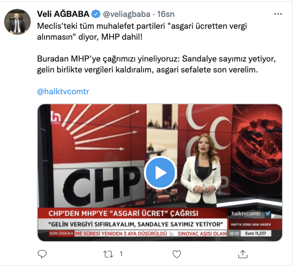 CHP'li Ağbaba'dan MHP'ye davet: Gelin birlikte taban sefalete son verelim