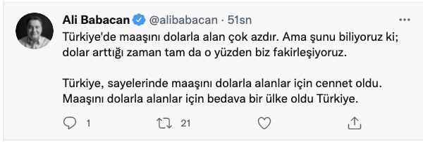 Ali Babacan: Türkiye, sayelerinde maaşını dolarla alanlar için cennet oldu