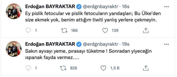 Eski bakan Erdoğan Bayraktar: Sakın ayvayı yeme, pırasayı tüketme!
