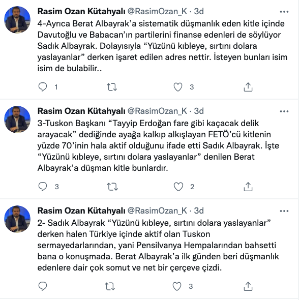 Rasim Ozan Kütahyalı: Sadık Albayrak’ın sözleri AK Parti içine verilmiş bildiriler değildir, bu yorum gerçekliğe alışılmamış olur